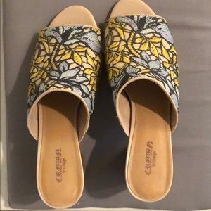 Super fun open toed mules!